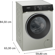 Siemens iQ500 WG56H2AXGB Washing machine, front loader, 10 kg, max. 1600 rpm-Silver inox