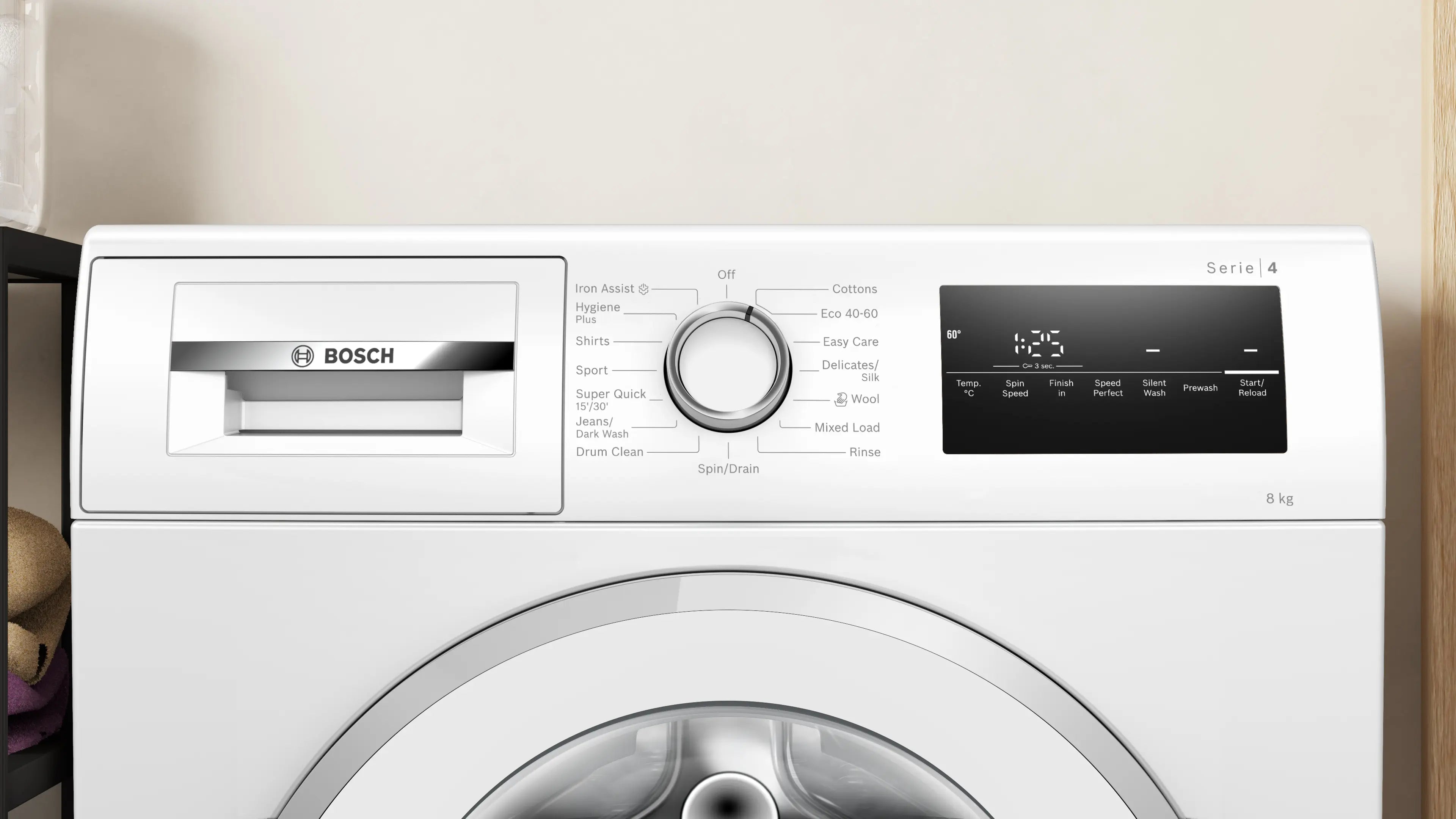 Bosch WAN28254GB Series 4 Washing machine, front loader 8 kg max. 1400 rpm Freestanding-White