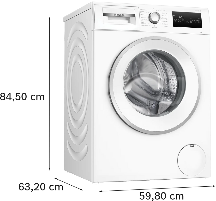 Bosch WAN28254GB Series 4 Washing machine, front loader 8 kg max. 1400 rpm Freestanding-White