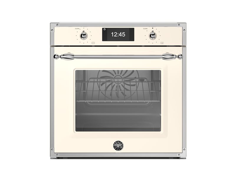 Bertazzonni FHER6117CTAX3 60cm Electric Pyro Built-in Oven, TFT display, total steam Heritage Series-Ivory & Chrome