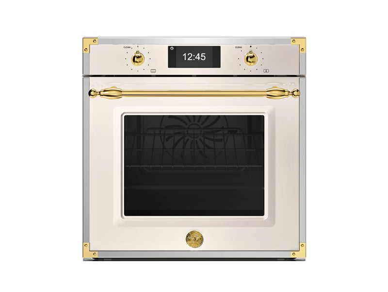 Bertazzonni FHER6117CTAG3 60cm Electric Pyro Built-in Oven, TFT display, total steam Heritage Series-Ivory & Gold