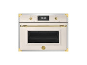 Bertazzoni FHER4077MTAG3 60x45cm Combi-Microwave Oven, TFT Display Heritage Series-Ivory & Gold