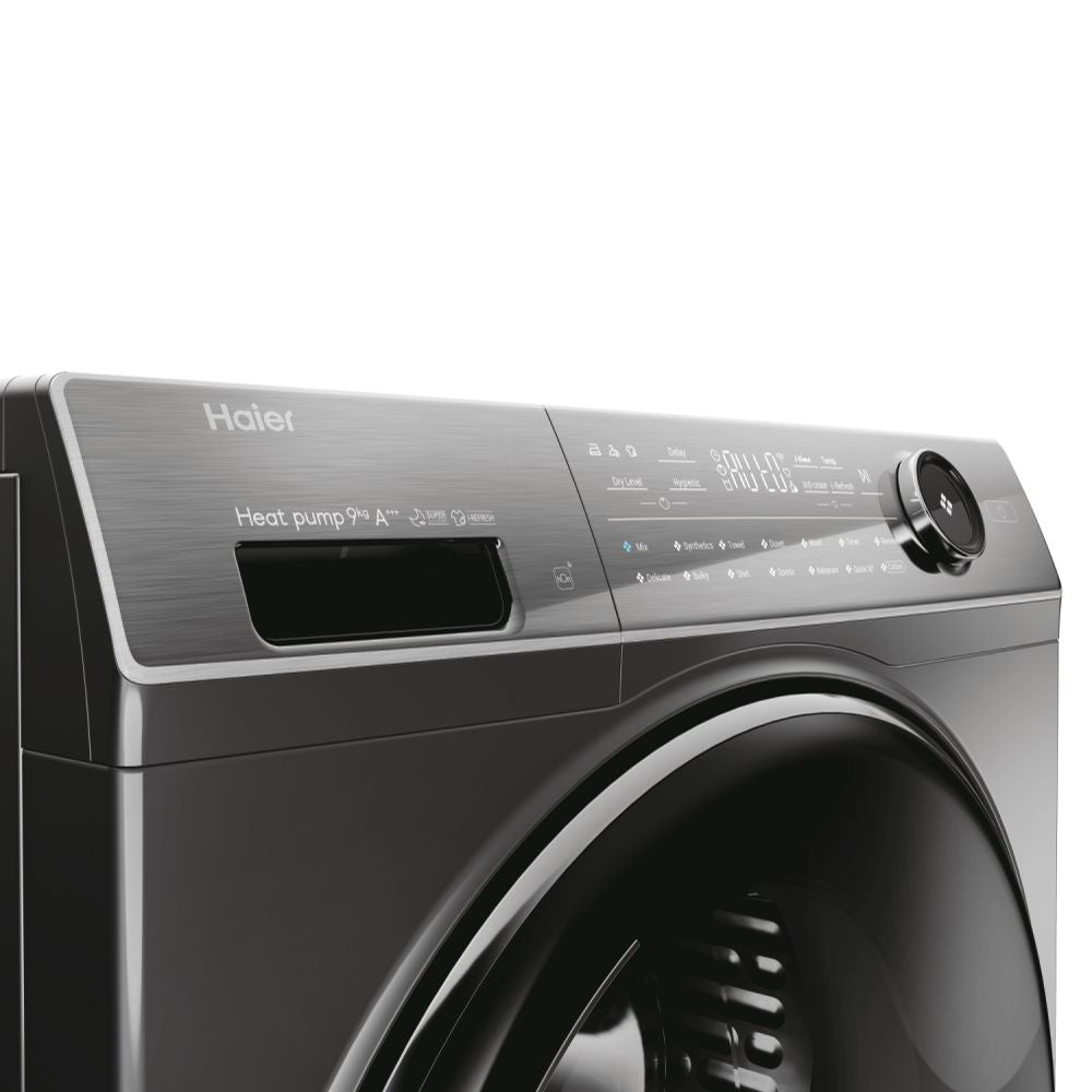 Haier HD90-A3Q979RU1-UK 9kg Freestanding Heat Pump Tumble Dryer-Anthracite Finish