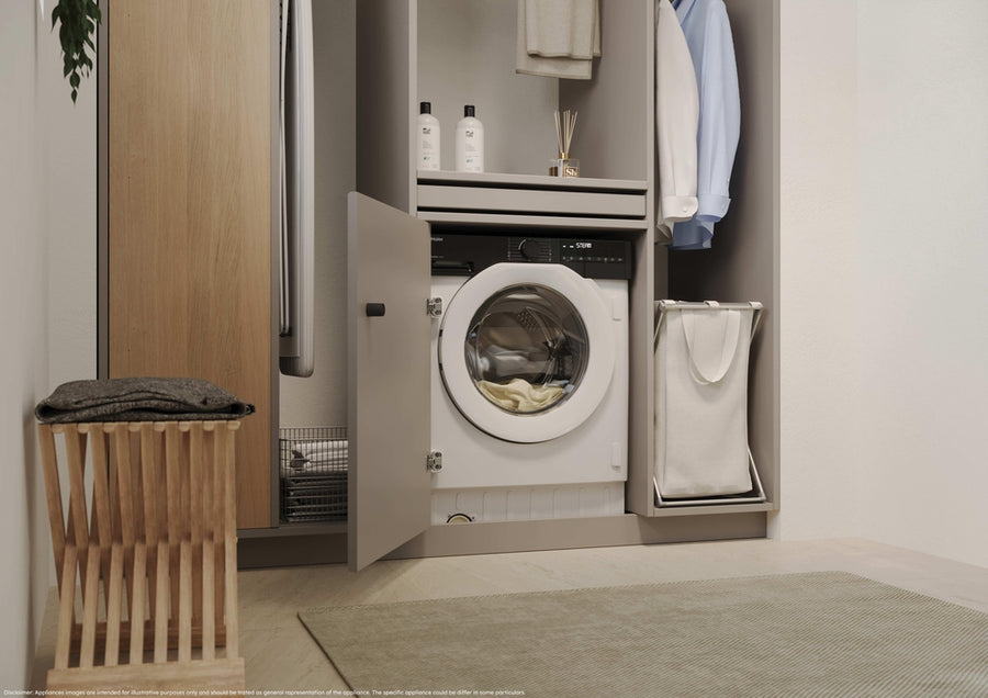 Haier BHA6S696M6D9-80 Series 6 Integrated 9/6kg Washer Dryer-White