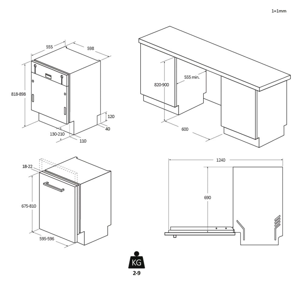 Haier XS 6B4S3FSB-80 60cm Fully integrated 16 Place Dishwasher