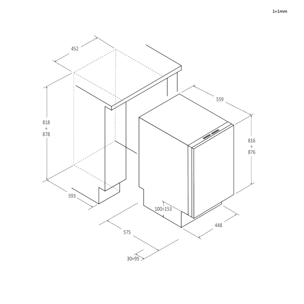 Haier XI1C3TB2FB-80 45cm 11 Place setting Fully Integrated Dishwasher with Bluetooth & WIFI Connectivity