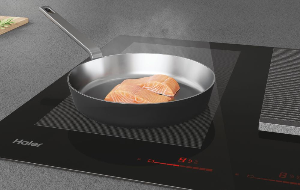 Haier HAIH8IFMCF 83cm Vented Induction Hob Central slide control interface, Dual Flex zones