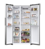 Haier HSR5918DNMP(UK) 90 CM, Side By Side Fridge Freezer Platinum Inox Finish