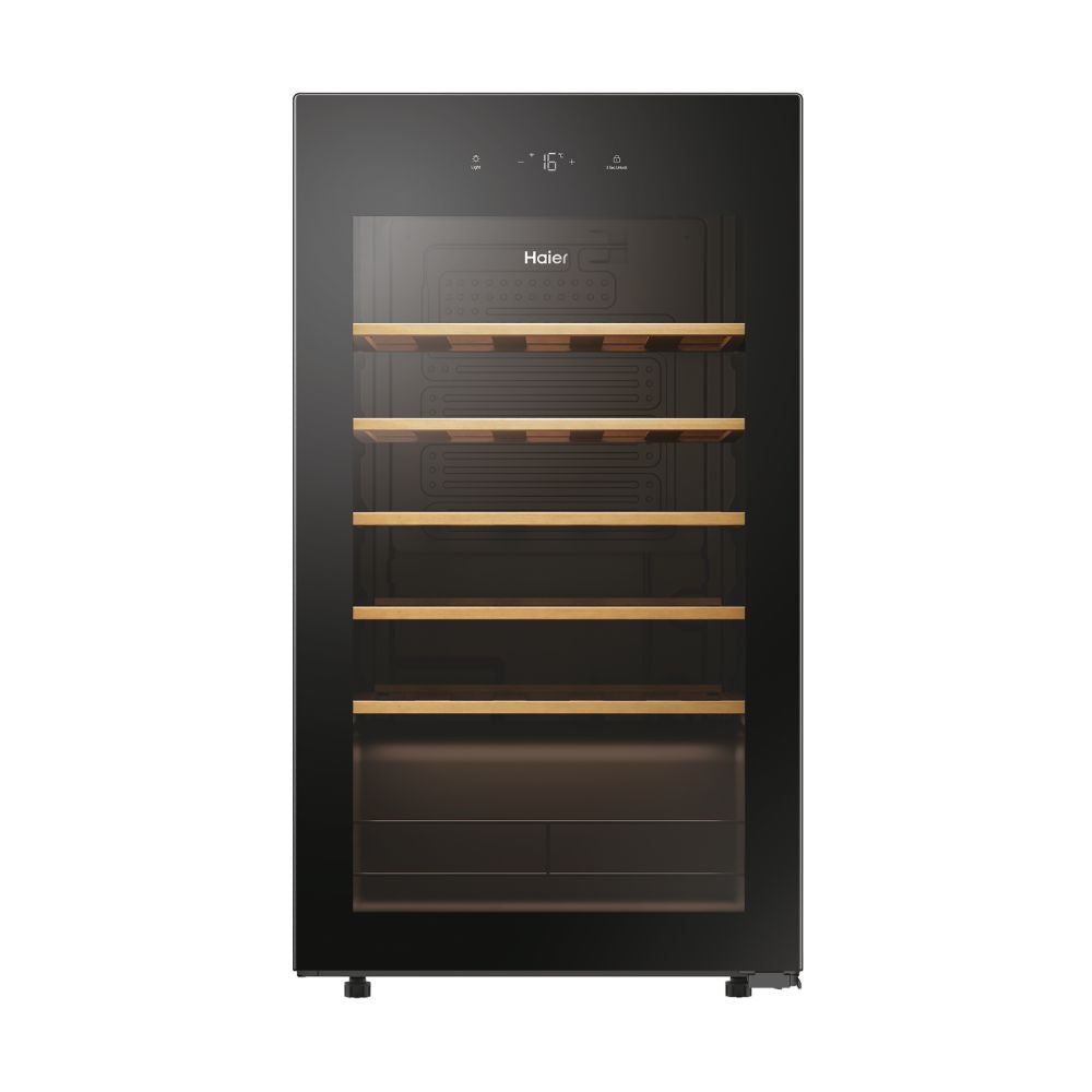 Haier HWS34GGH1K 85cm Freestanding Single Zone Freestanding Wine Cooler for 34 Standard Bottles