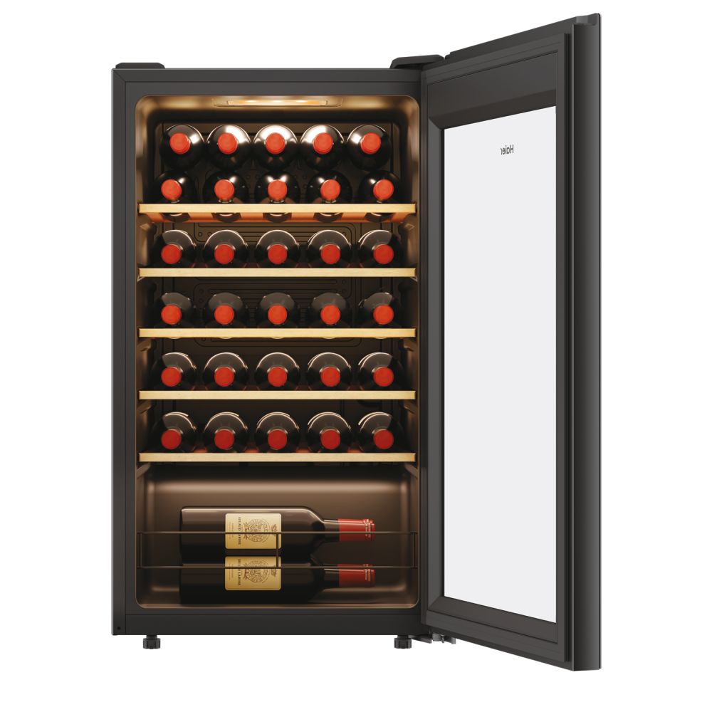 Haier HWS34GGH1K 85cm Freestanding Single Zone Freestanding Wine Cooler for 34 Standard Bottles