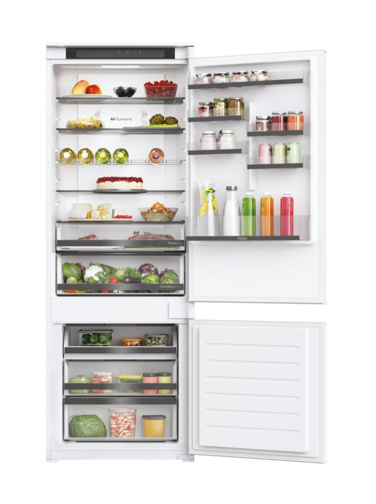 Haier HBW5719EK 193cm 70:30 70cm Wide No Frost Built-In Fridge Freezer-White