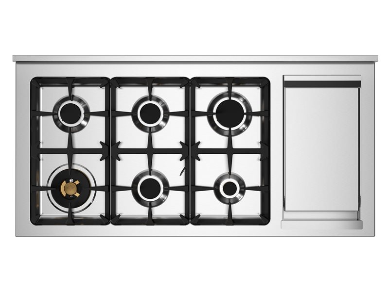Bertazzoni HER126G2EAVT2 120 cm 6-burner+griddle, electric double oven Heritage Series-Avorio