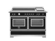 Bertazzoni HER125I2ENET2 120 cm induction top + griddle, electric double oven Heritage Series-Black