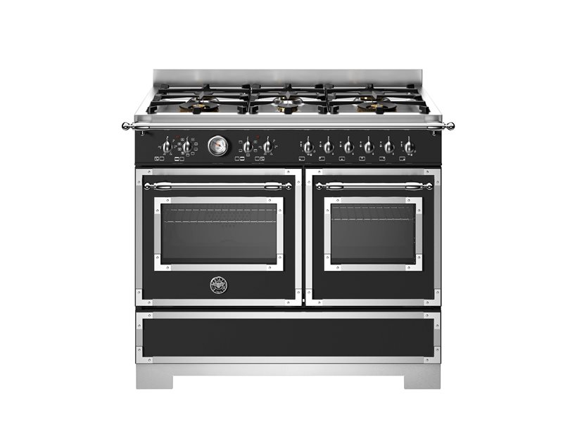 Bertazzoni HER106L2ENET2 100 cm 6-burner electric double oven Heritage Series-Black