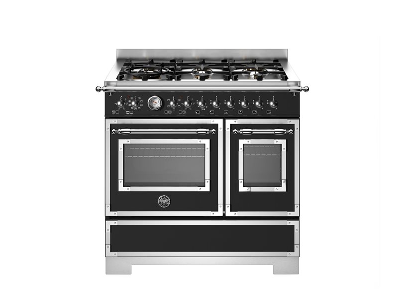 Bertazzoni HER96L2ENET2 90 cm 6-burner electric double oven Heritage Series-Black