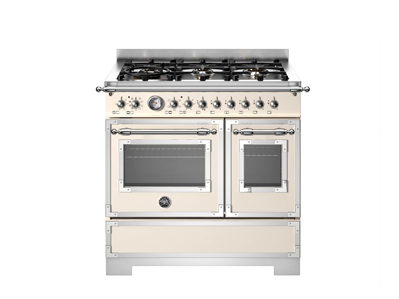 Bertazzoni HER96L2EAVT2 90 cm 6-burner electric double oven Heritage Series-Avorio