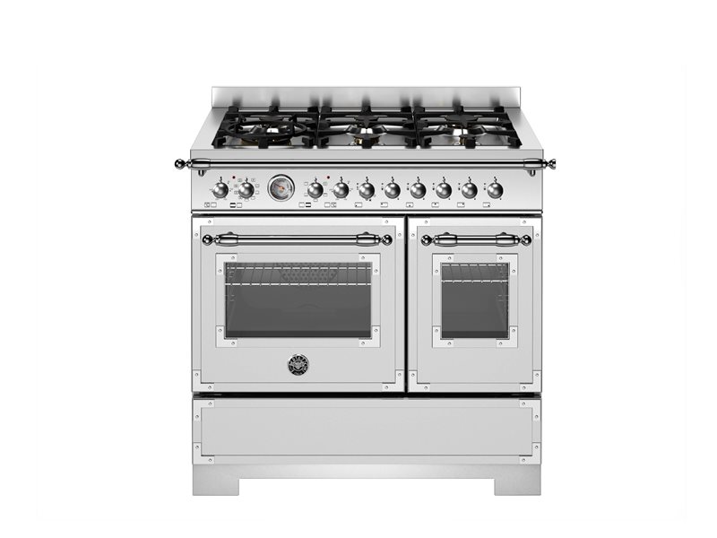 Bertazzoni HER96L2EXT2 90 cm 6-burner electric double oven Heritage Series-Stainless Steel