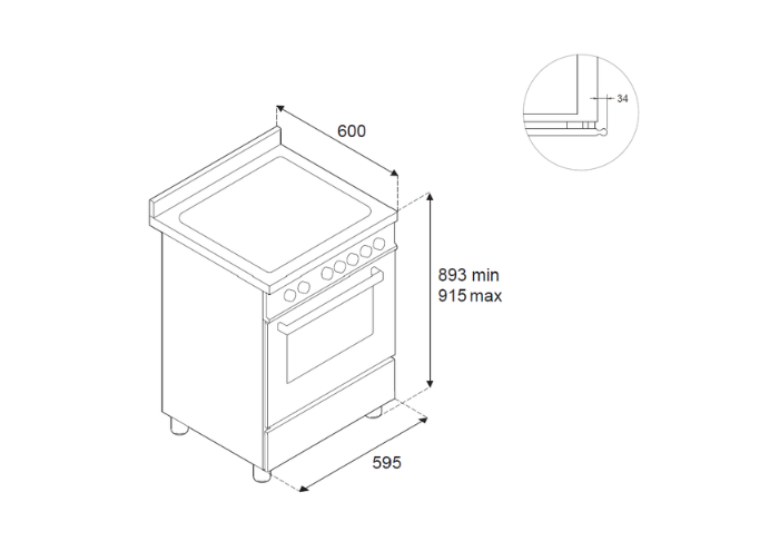 Bertazzoni HER64I1EAVT2 60 cm induction top electric oven Heritage Series- Avorio