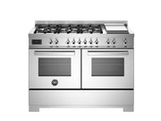 Bertazzoni PRO126G2EXT2 120 cm 6-burner + griddle, Electric Double Oven Professional Series- Stainless Steel