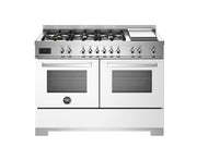 Bertazzoni PRO126G2EBIT2 120 cm 6-burner + griddle, Electric Double Oven Professional Series- White