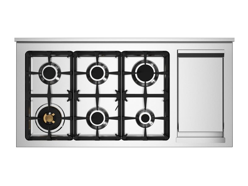 Bertazzoni PRO126G2EXT2 120 cm 6-burner + griddle, Electric Double Oven Professional Series- Stainless Steel