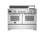 Bertazzoni PRO125I2EXT2 120 cm induction top + griddle, electric double oven Professional Series-Stainless Steel