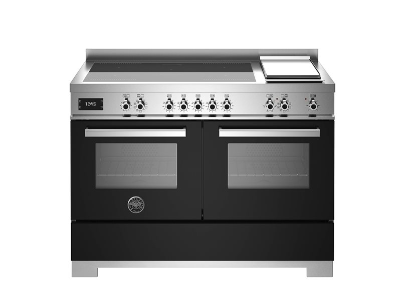 Bertazzoni PRO125I2ENET2 120 cm induction top + griddle, electric double oven Professional Series-Black