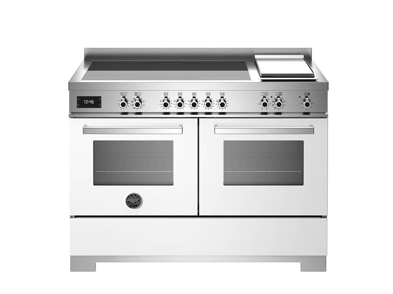 Bertazzoni PRO125I2EBIT2 120 cm induction top + griddle, electric double oven Professional Series-White