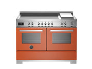 Bertazzoni PRO125I2EART2 120 cm induction top + griddle, electric double oven Professional Series-Orange