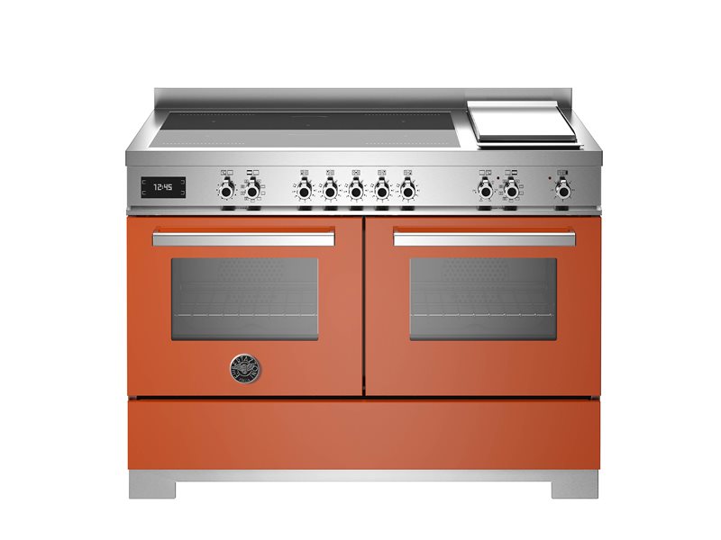 Bertazzoni PRO125I2EART2 120 cm induction top + griddle, electric double oven Professional Series-Orange