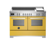 Bertazzoni PRO125I2EGIT2 120 cm induction top + griddle, electric double oven Professional Series-Yellow