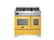 Bertazzoni PRO96L2EGIT2 90 cm 6-burner electric double oven Professional Series-Yellow