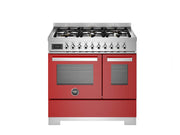 Bertazzoni PRO96L2EROT2 90 cm 6-burner electric double oven Professional Series-Red