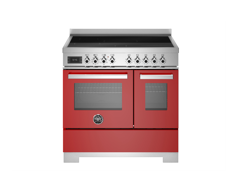 Bertazzoni PRO95I2EROT2 90 cm induction top electric double oven Professional Series-Red
