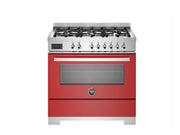 Bertazzoni PRO96L1EROT2 90 cm 6-Burner, Electric Oven Professional Series-Red