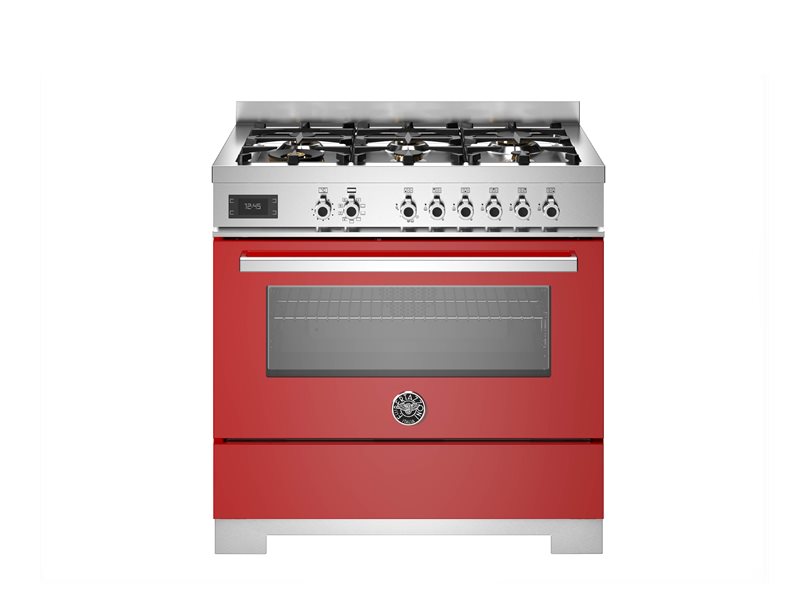 Bertazzoni PRO96L1EROT2 90 cm 6-Burner, Electric Oven Professional Series-Red