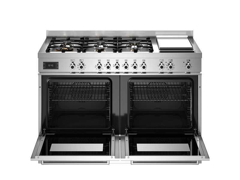 Bertazzoni PRO126G2EXT2 120 cm 6-burner + griddle, Electric Double Oven Professional Series- Stainless Steel