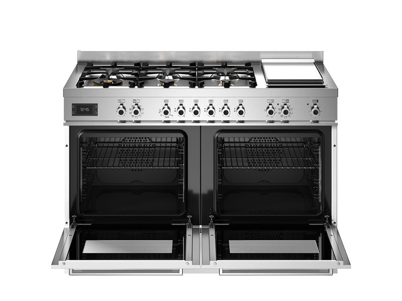 Bertazzoni PRO126G2EBIT2 120 cm 6-burner + griddle, Electric Double Oven Professional Series- White