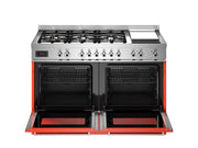 Bertazzoni PRO126G2EART2 120 cm 6-burner + griddle, Electric Double Oven Professional Series- Orange