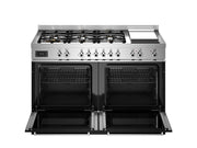 Bertazzoni PRO126G2ENET2 120 cm 6-burner + griddle, Electric Double Oven Professional Series- Black