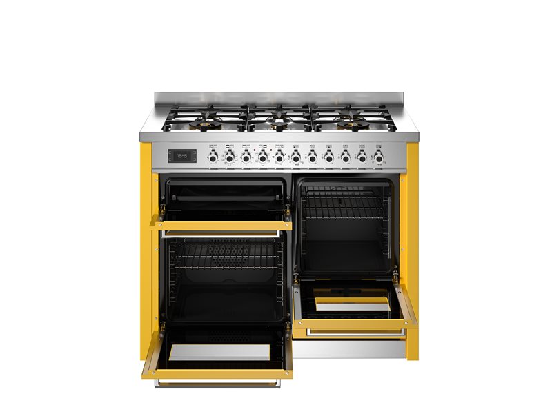 Bertazzoni PRO116L3EGIT2 110 cm 6-burner electric triple oven Professional Series- Yellow