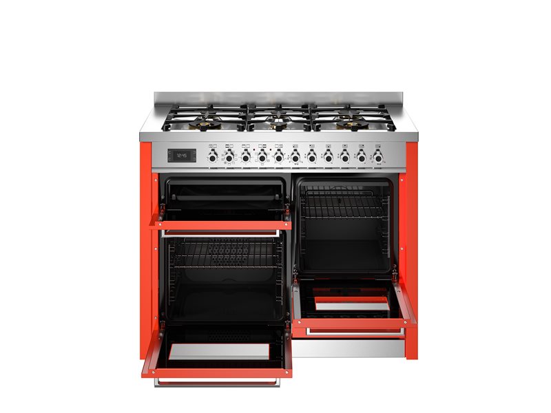 Bertazzoni PRO116L3EART2 110 cm 6-burner electric triple oven Professional Series- Orange