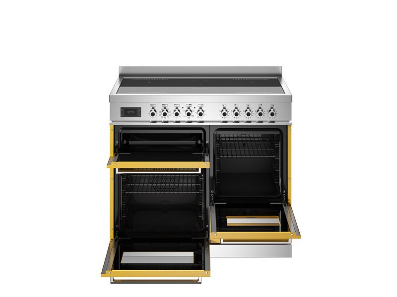 Bertazzoni PRO105I3EGIT2 100 cm induction top electric triple oven Professional Series- Yellow