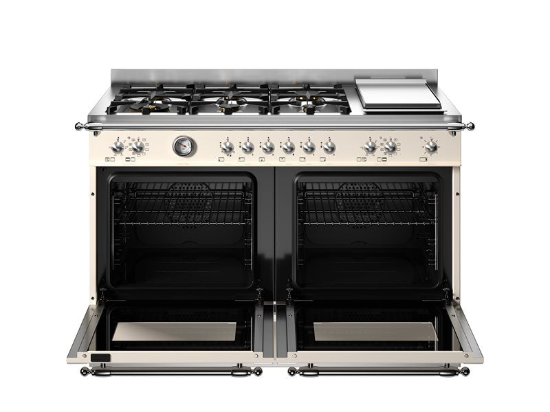 Bertazzoni HER126G2EAVT2 120 cm 6-burner+griddle, electric double oven Heritage Series-Avorio