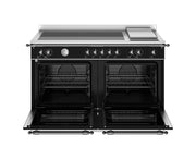 Bertazzoni HER125I2ENET2 120 cm induction top + griddle, electric double oven Heritage Series-Black