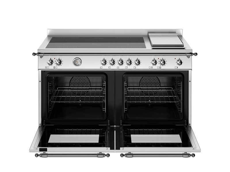 Bertazzoni HER125I2EXT2 120 cm induction top + griddle, electric double oven Heritage Series-Stainless Steel
