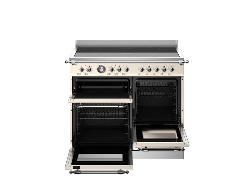 Bertazzoni HER105I3EAVT2 100 cm induction top, electric triple oven Heritage Series- Avorio