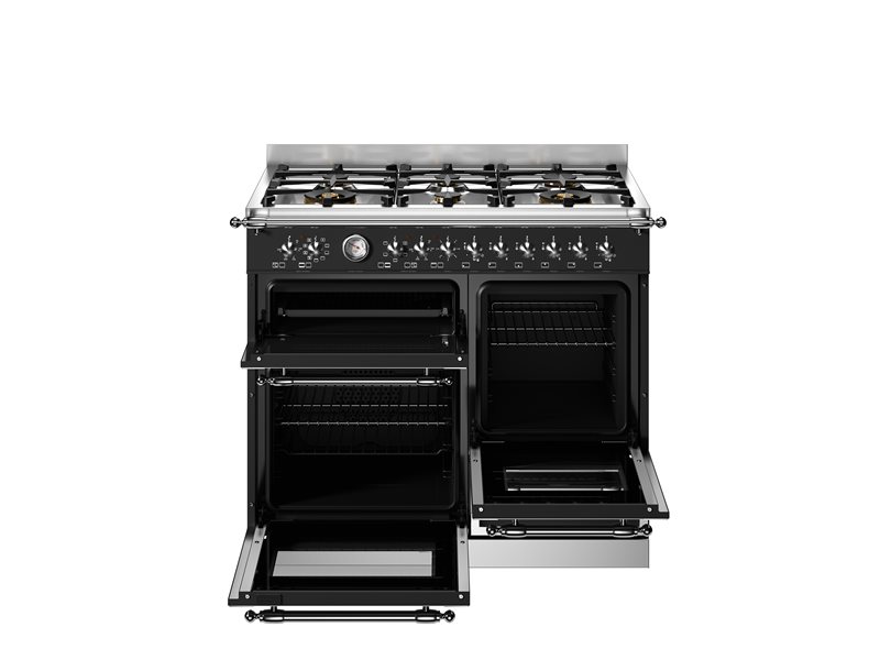Bertazzoni HER106L2ENET2 100 cm 6-burner electric double oven Heritage Series-Black
