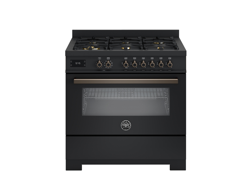 Bertazzoni PRO96L1ECAT2 90 cm 6-Burner, Electric Oven Professional Series-Carbonio