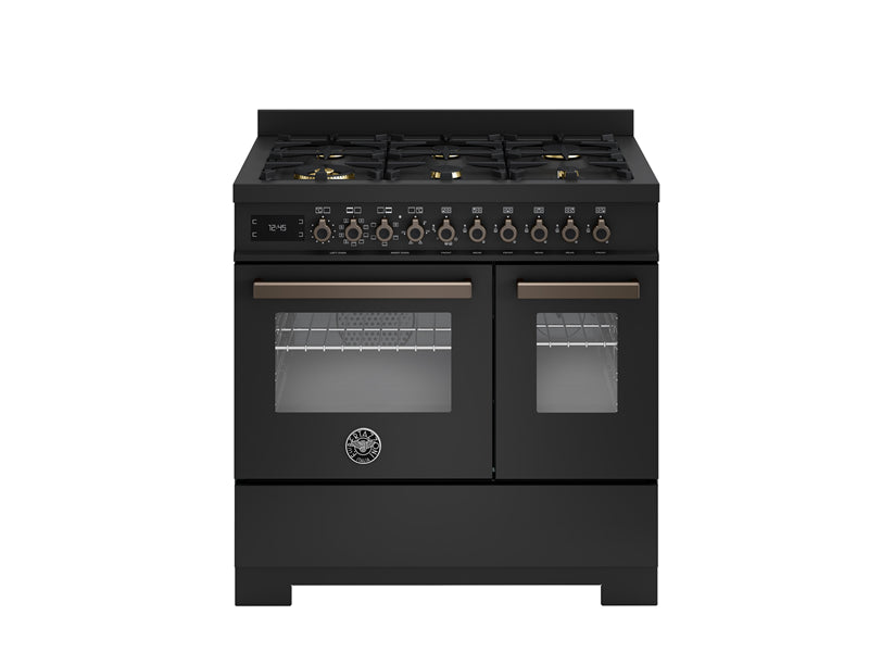 Bertazzoni PRO96L2ECAT2 90 cm 6-burner electric double oven Professional Series-Carbonio